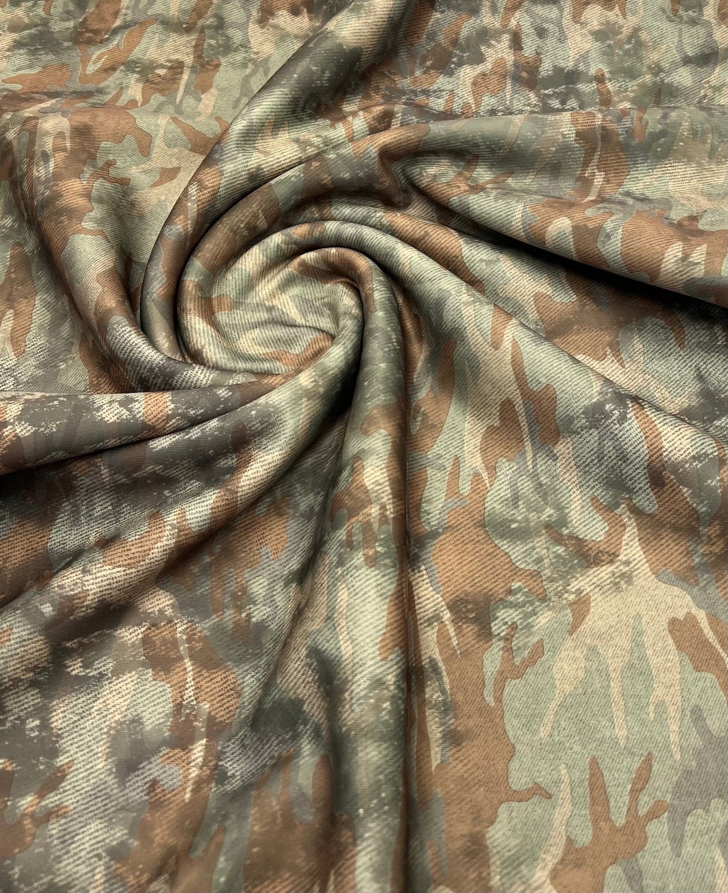 Green Camo Printed Plain Scuba 4 Way Stretch Jersey Fabric