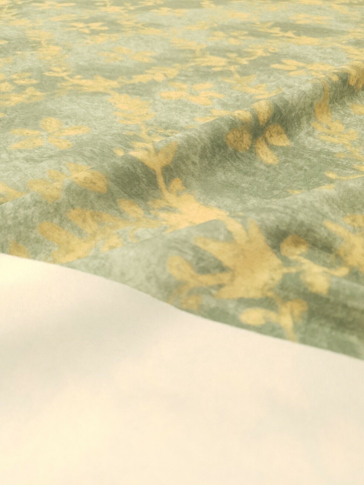 Green Floral Printed Scuba Crepe Jersey Fabric 4 Way Stretch