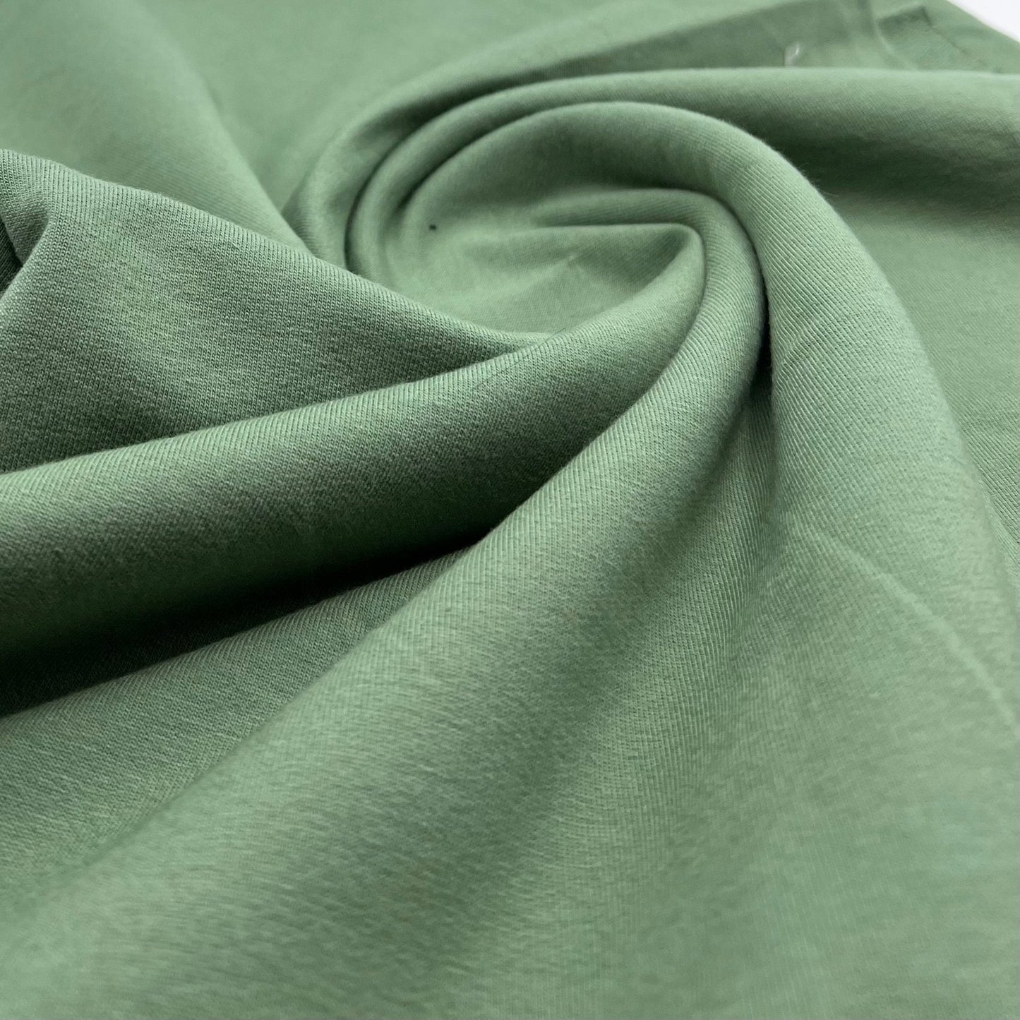 Green French Terry Loopback Cotton Jersey 230 GSM 95/5 Lycra 4 Way Stretch