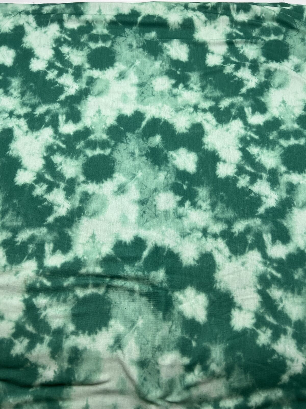 Green Mix Print Spun Poly Stretch Fabric