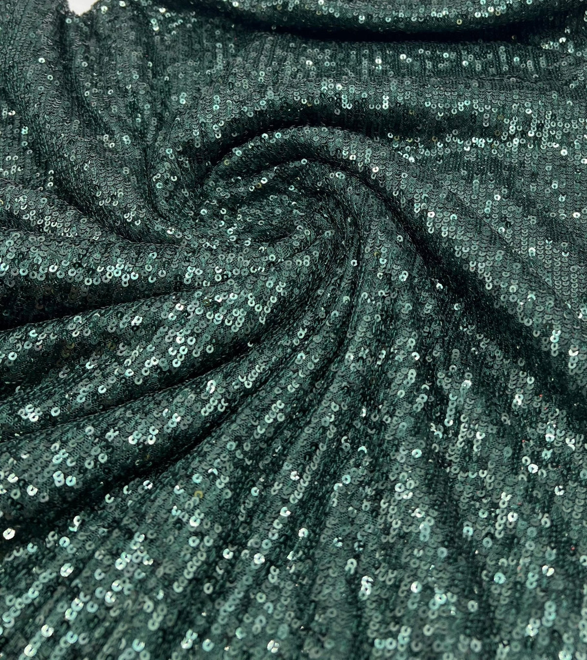 Green On Green Sequin Detail Stretch Fabric