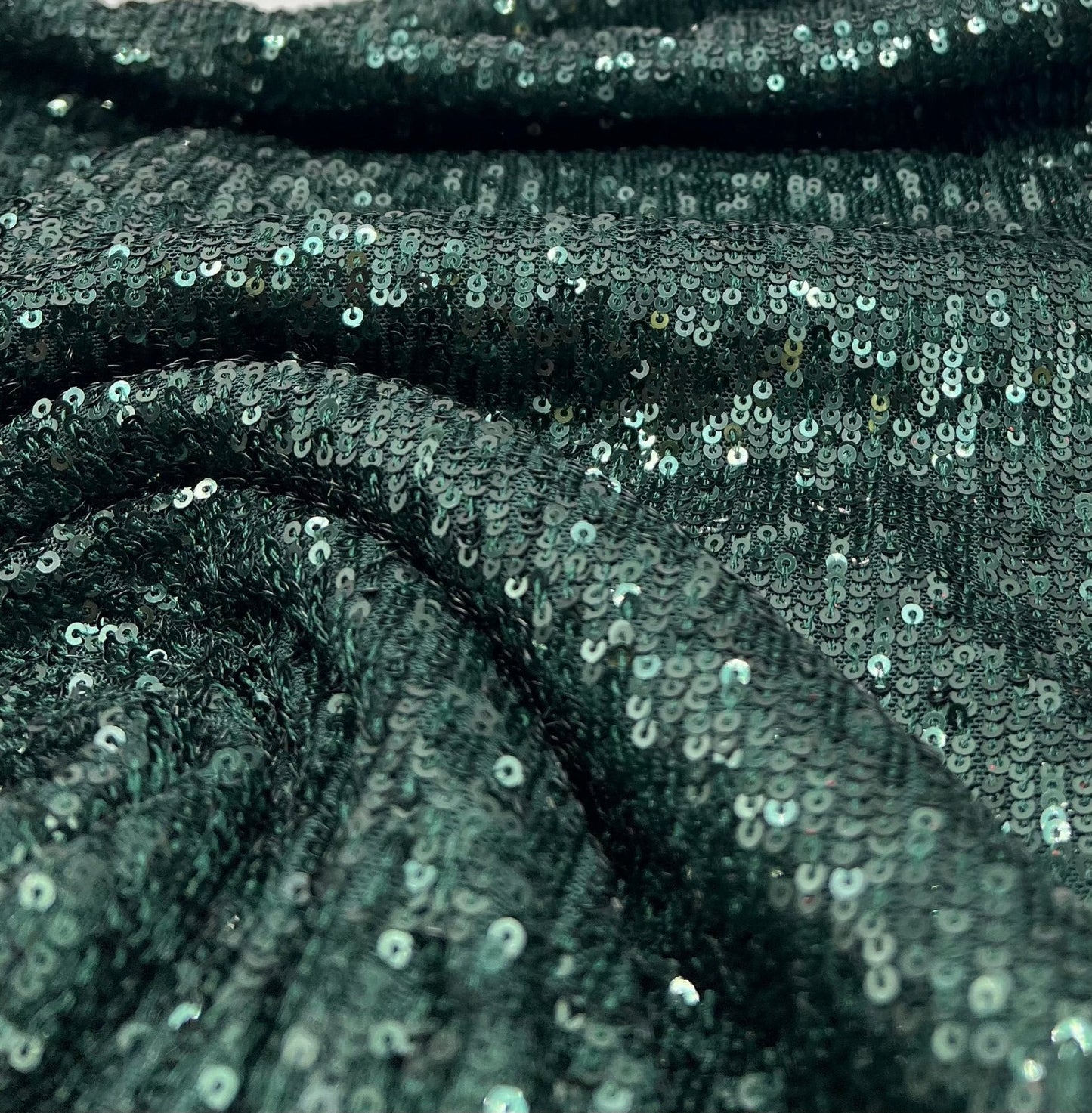 Green On Green Sequin Detail Stretch Fabric