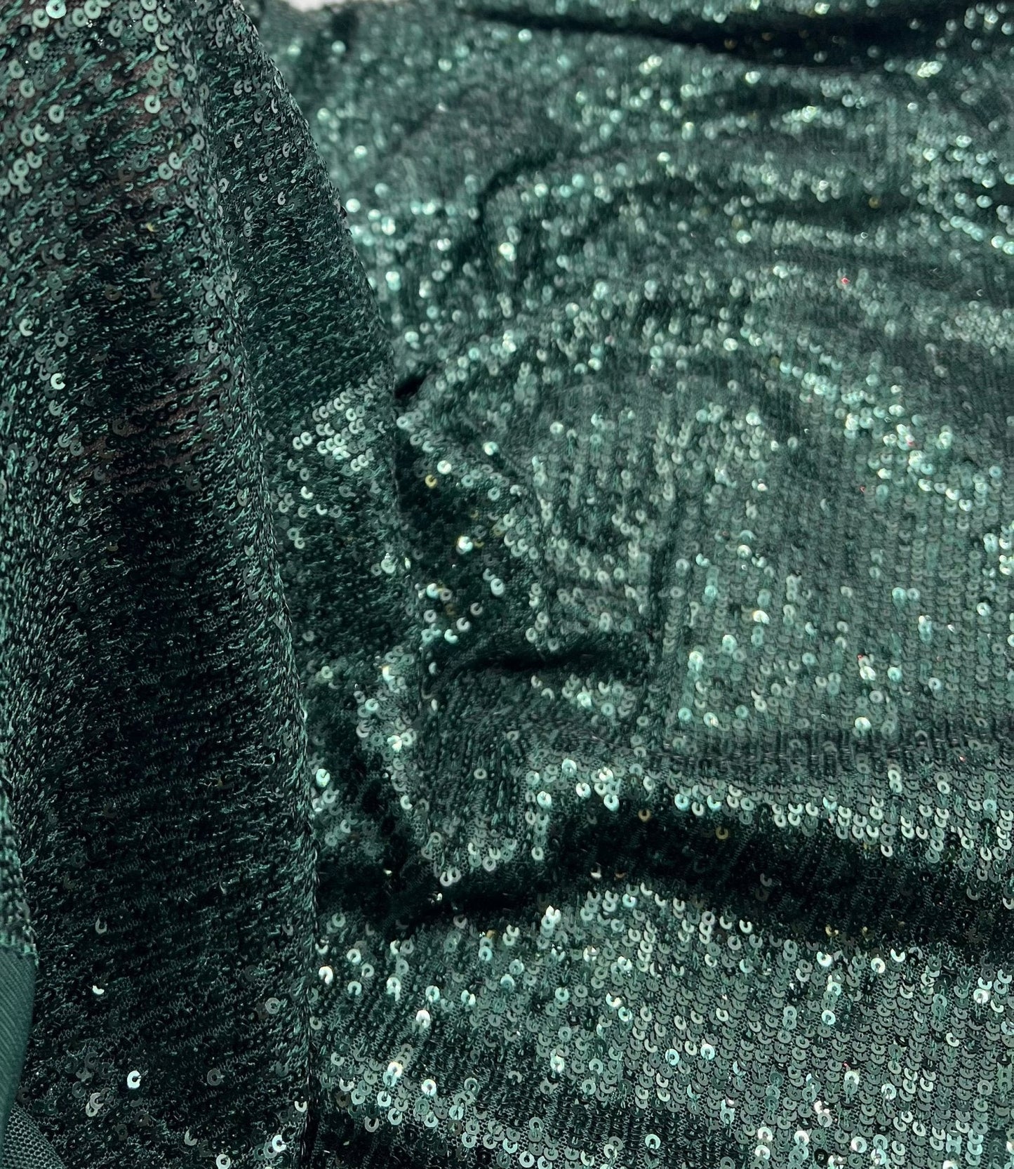 Green On Green Sequin Detail Stretch Fabric