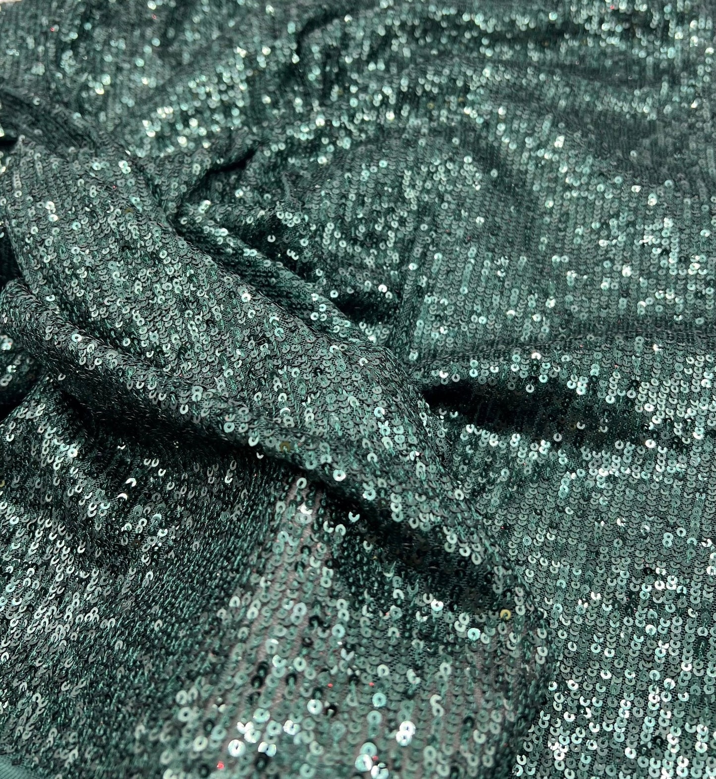 Green On Green Sequin Detail Stretch Fabric