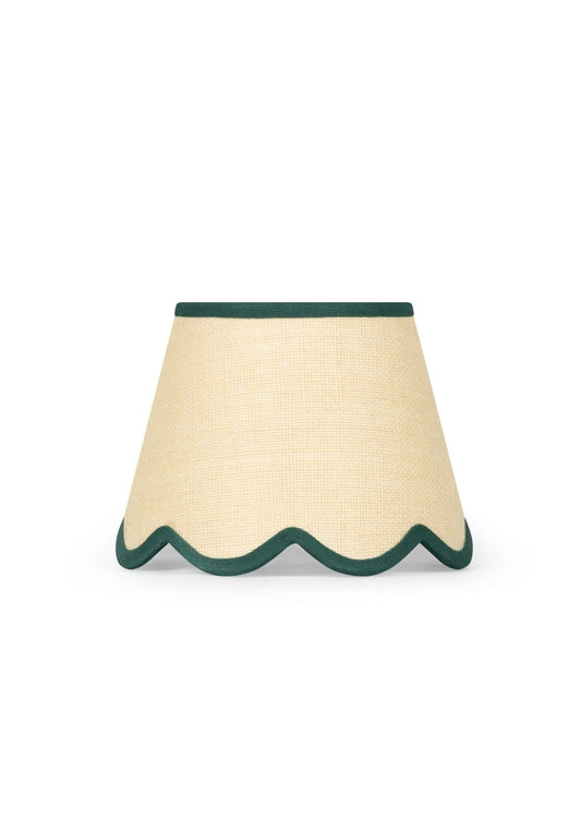 Green Petal Jute Scallop Lampshade