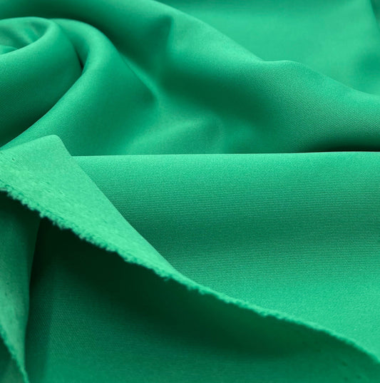 Green Plain Scuba 4 Way Stretch Smooth Jersey Fabric