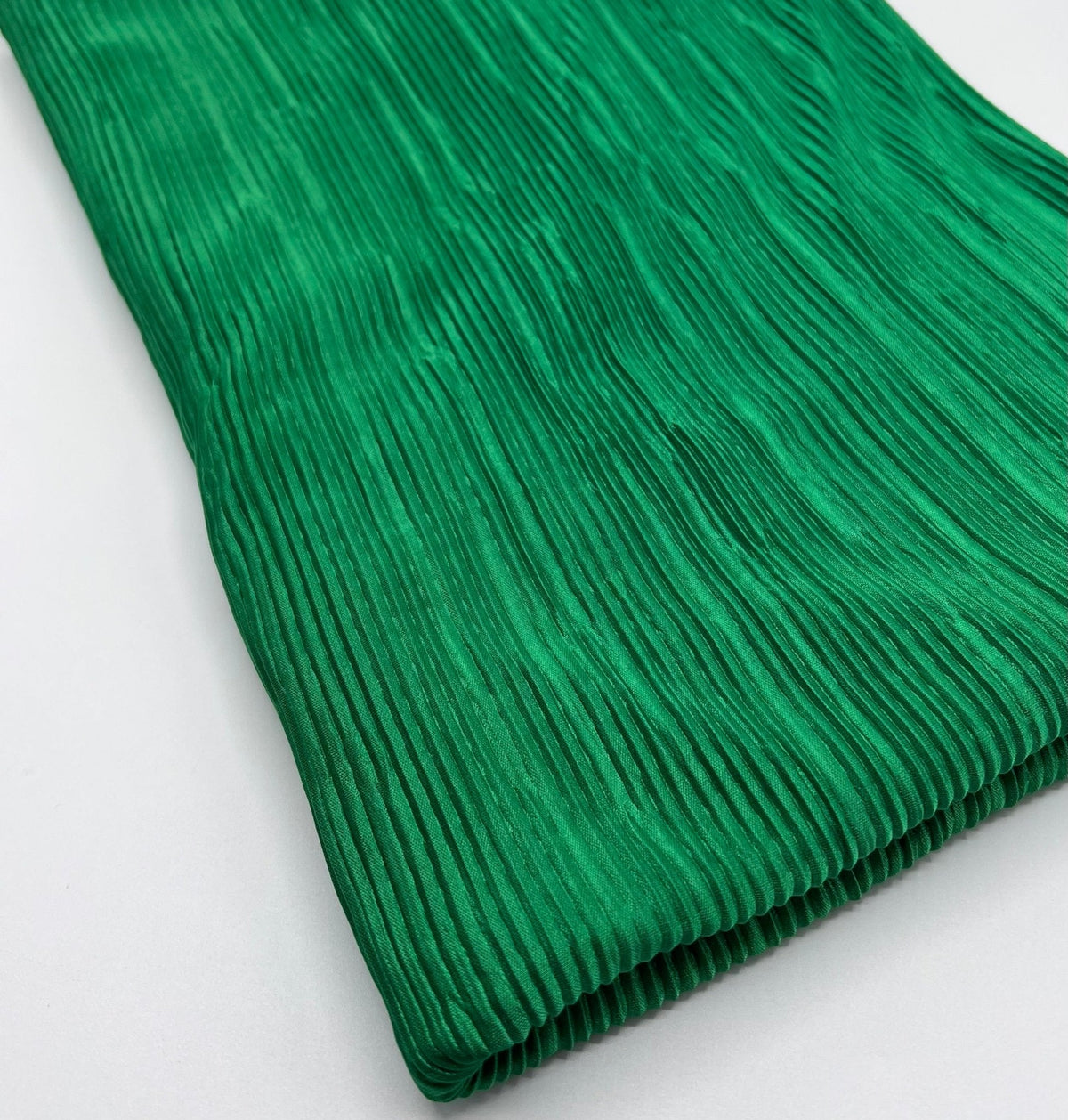 Green Plisse Pleated 2 Way Stretch Fabric