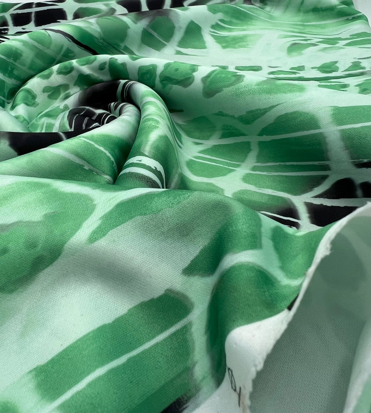 Green Snake Plain Scuba Fabric