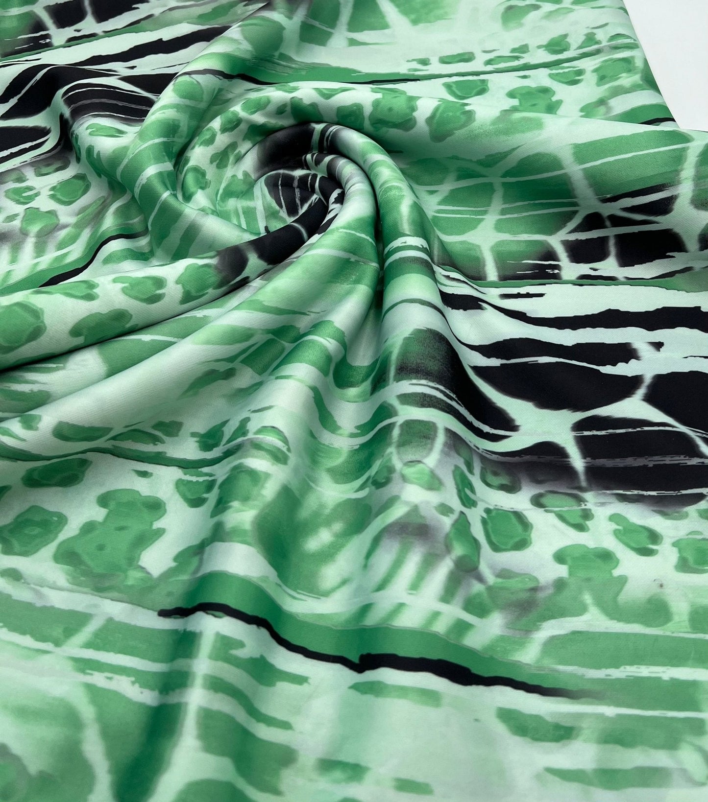 Green Snake Plain Scuba Fabric