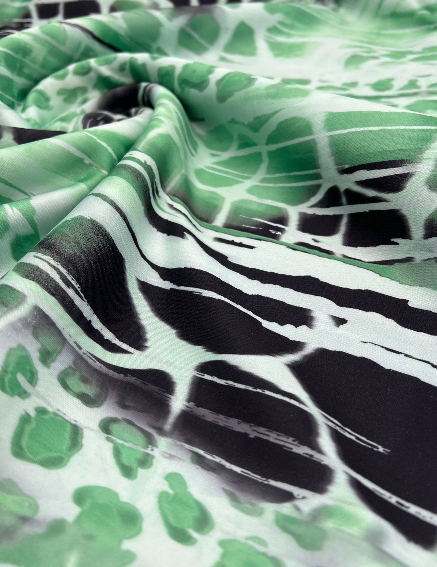 Green Snake Plain Scuba Fabric
