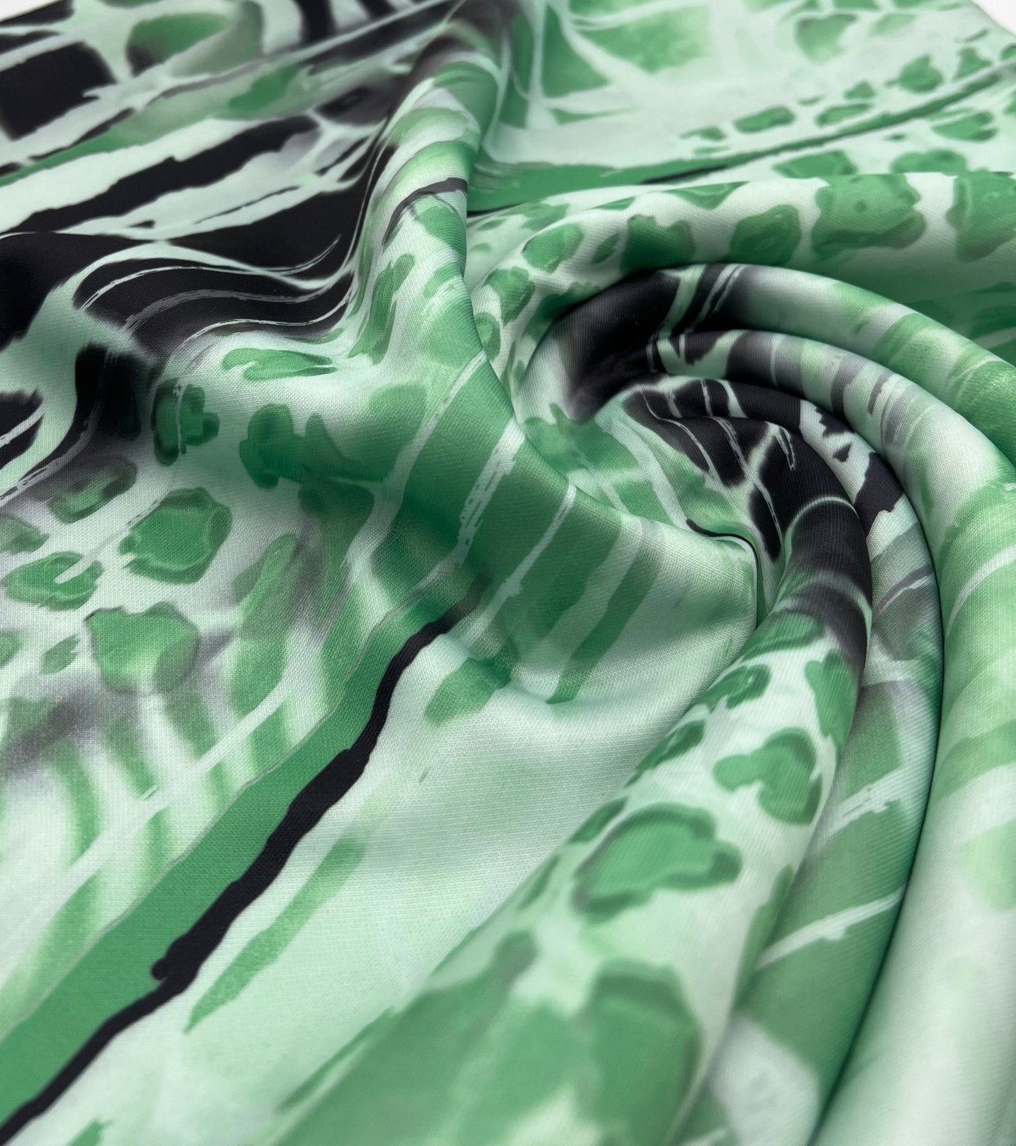 Green Snake Plain Scuba Fabric