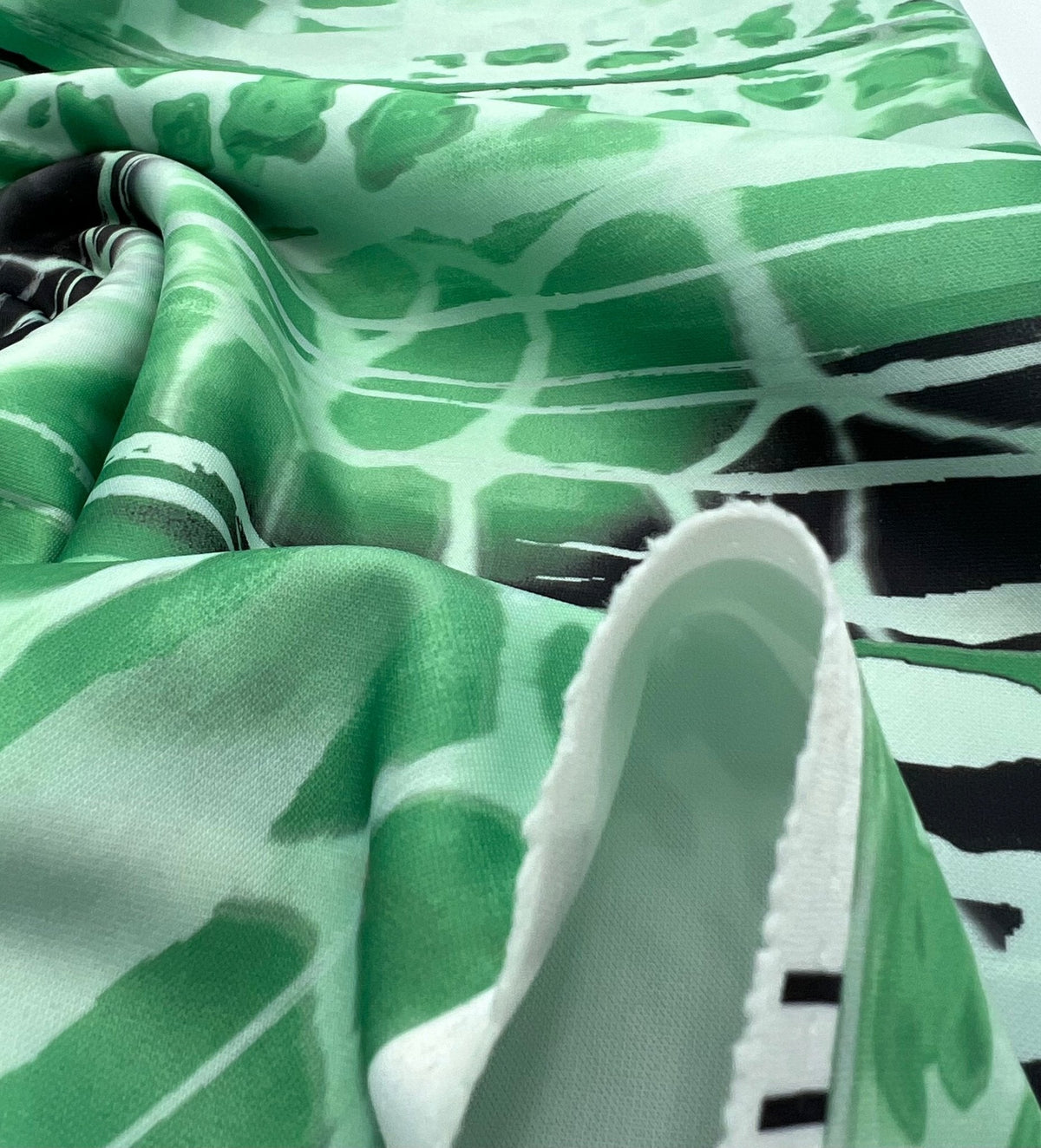 Green Snake Plain Scuba Fabric