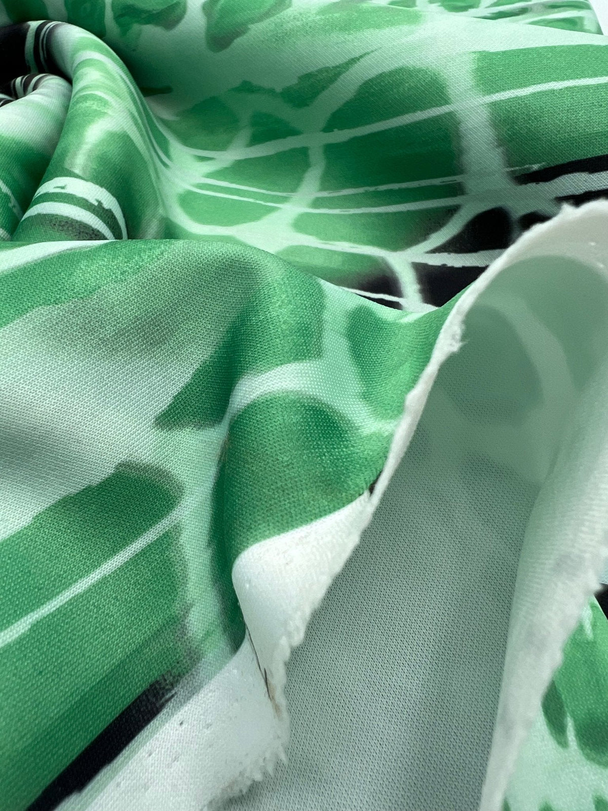 Green Snake Plain Scuba Fabric