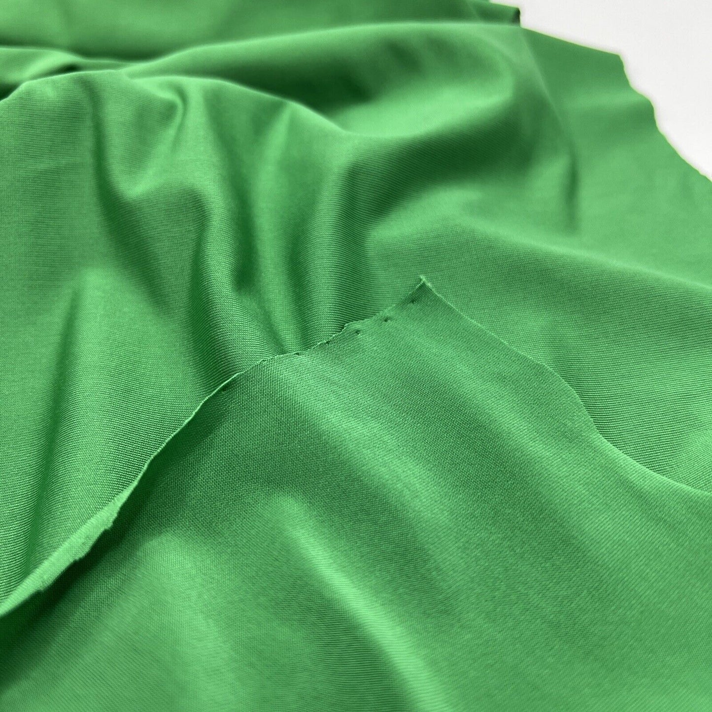 Green Plain Shiny Soft Touch Slinky 4 Way Stretch Fabric