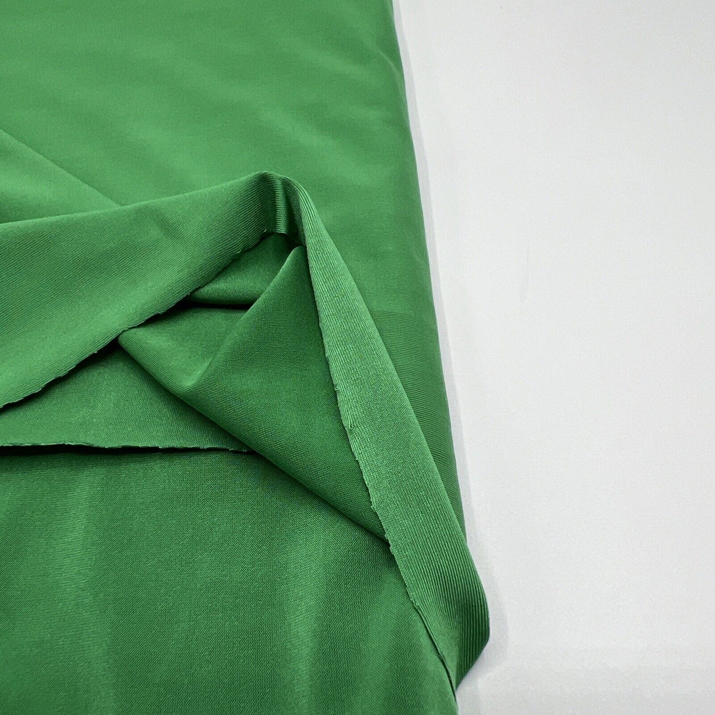 Green Plain Shiny Soft Touch Slinky 4 Way Stretch Fabric