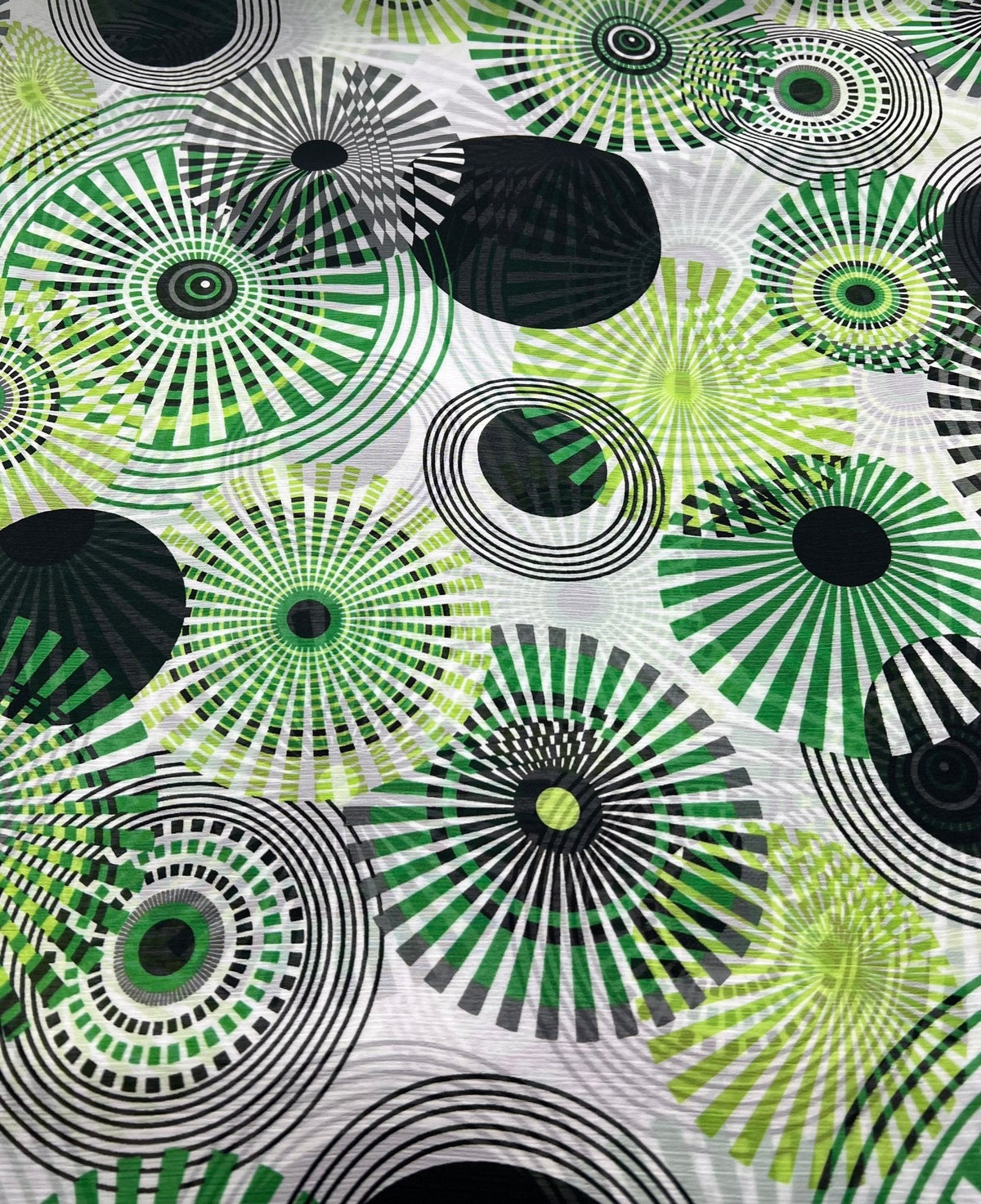 Green Swirl Printed Chiffon Dress Fabric