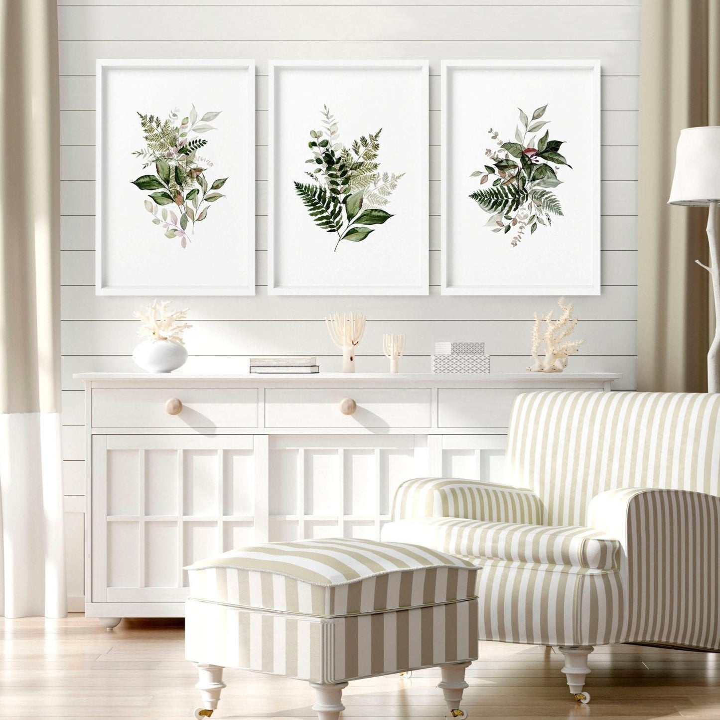 Greenery wall painting | set of 3 wall art prints