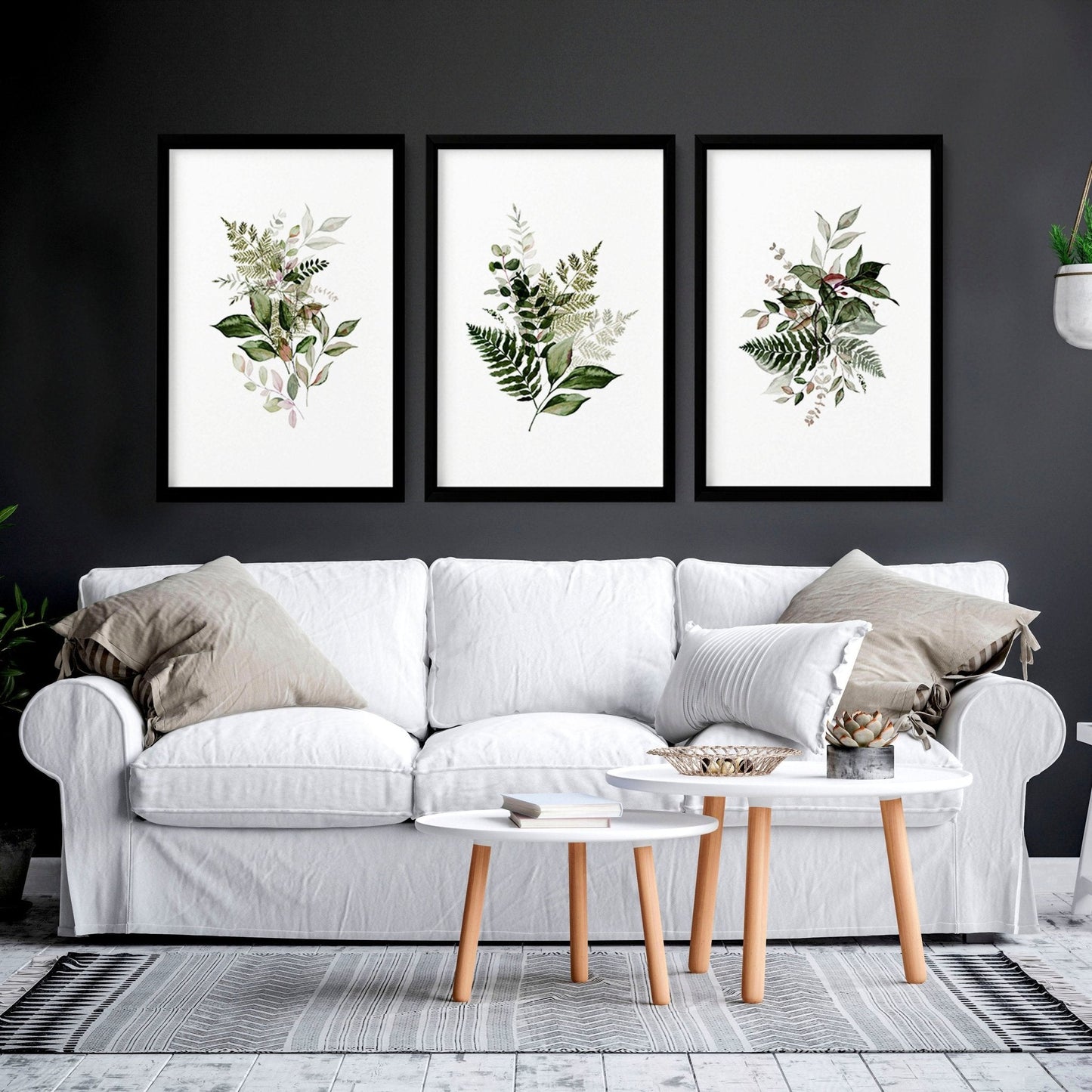 Greenery wall painting | set of 3 wall art prints