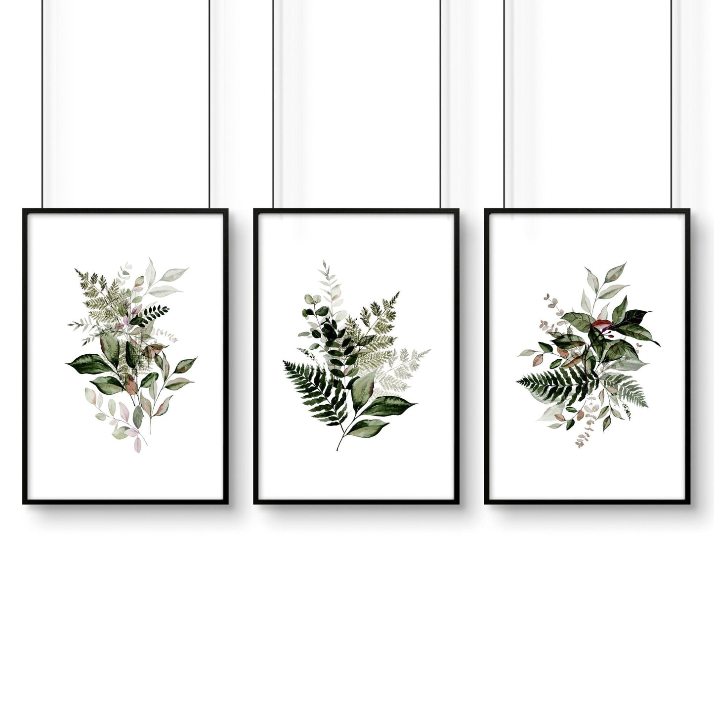 Greenery wall painting | set of 3 wall art prints