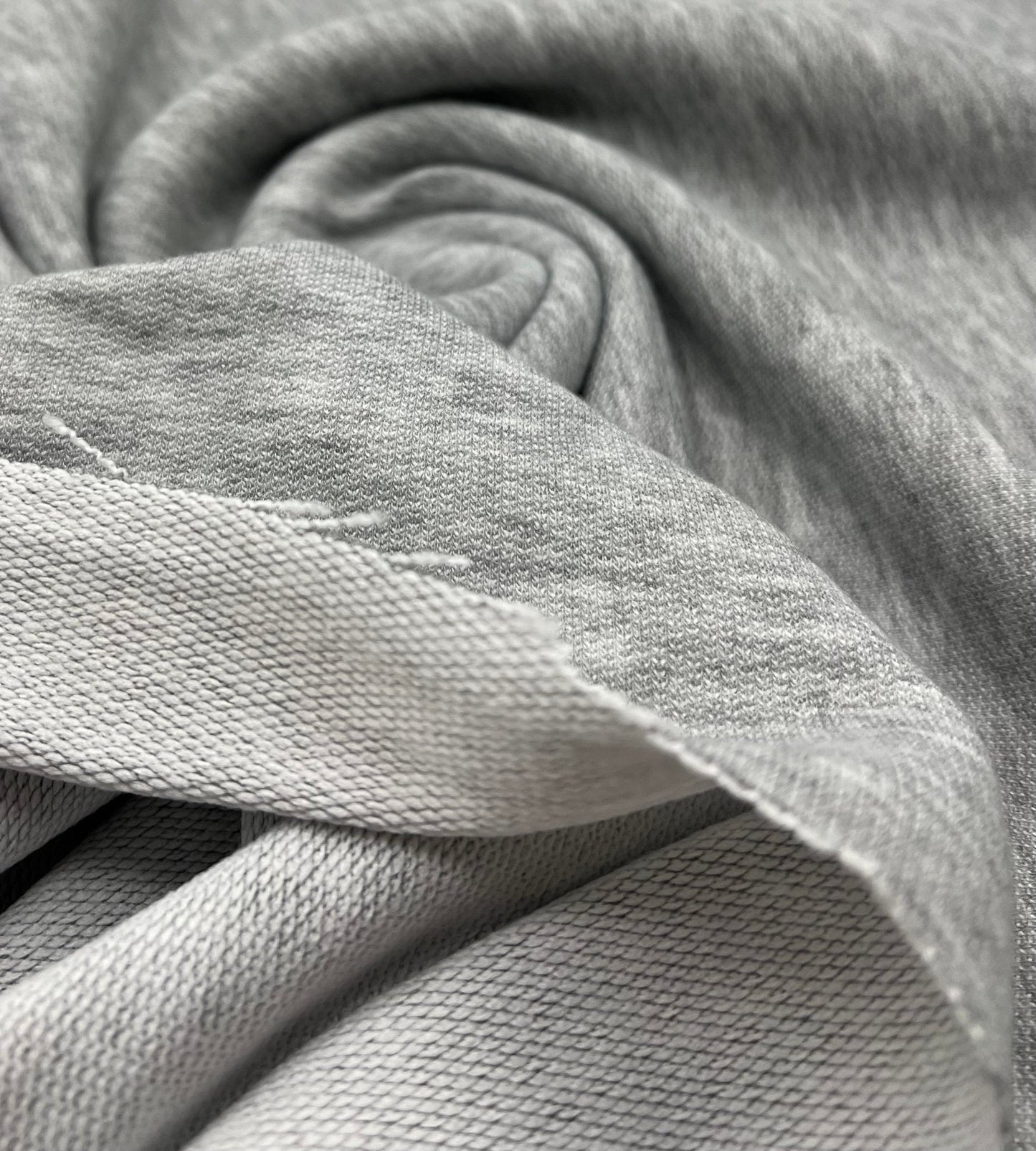 Grey 235GSM Poly French Terry Loopback Fabric