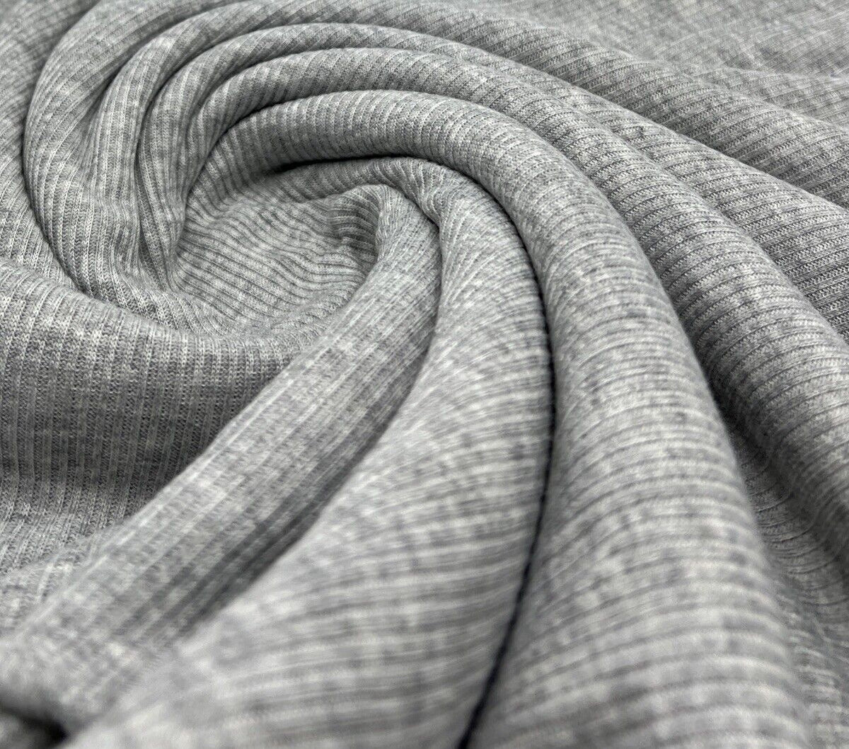 Grey 2X1 Fine Rib Stretch Fabric