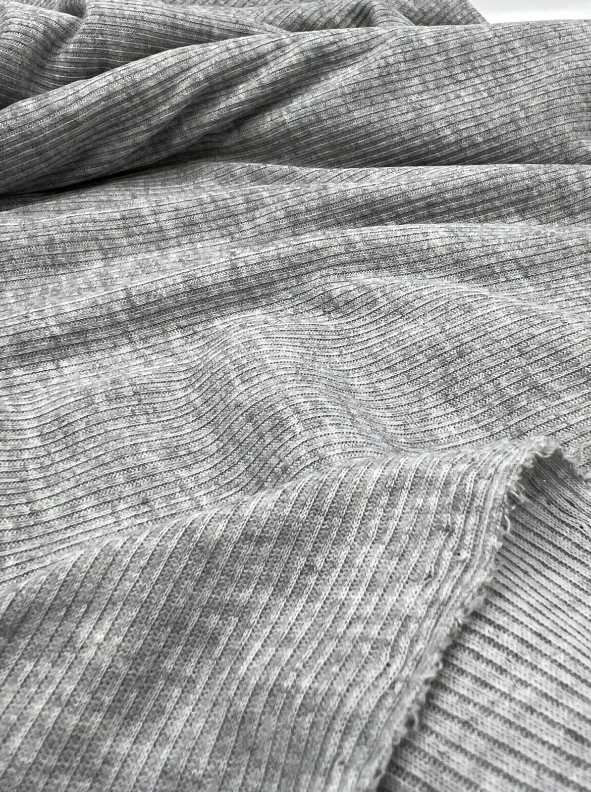Grey 2X1 Fine Rib Stretch Fabric