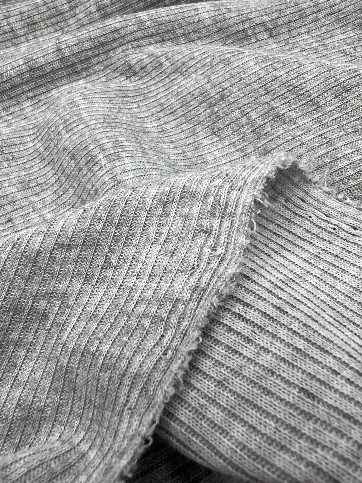 Grey 2X1 Fine Rib Stretch Fabric