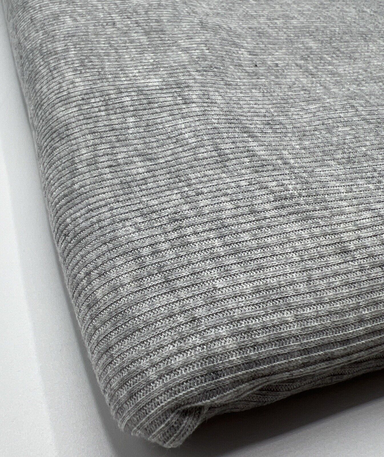 Grey 2X1 Fine Rib Stretch Fabric