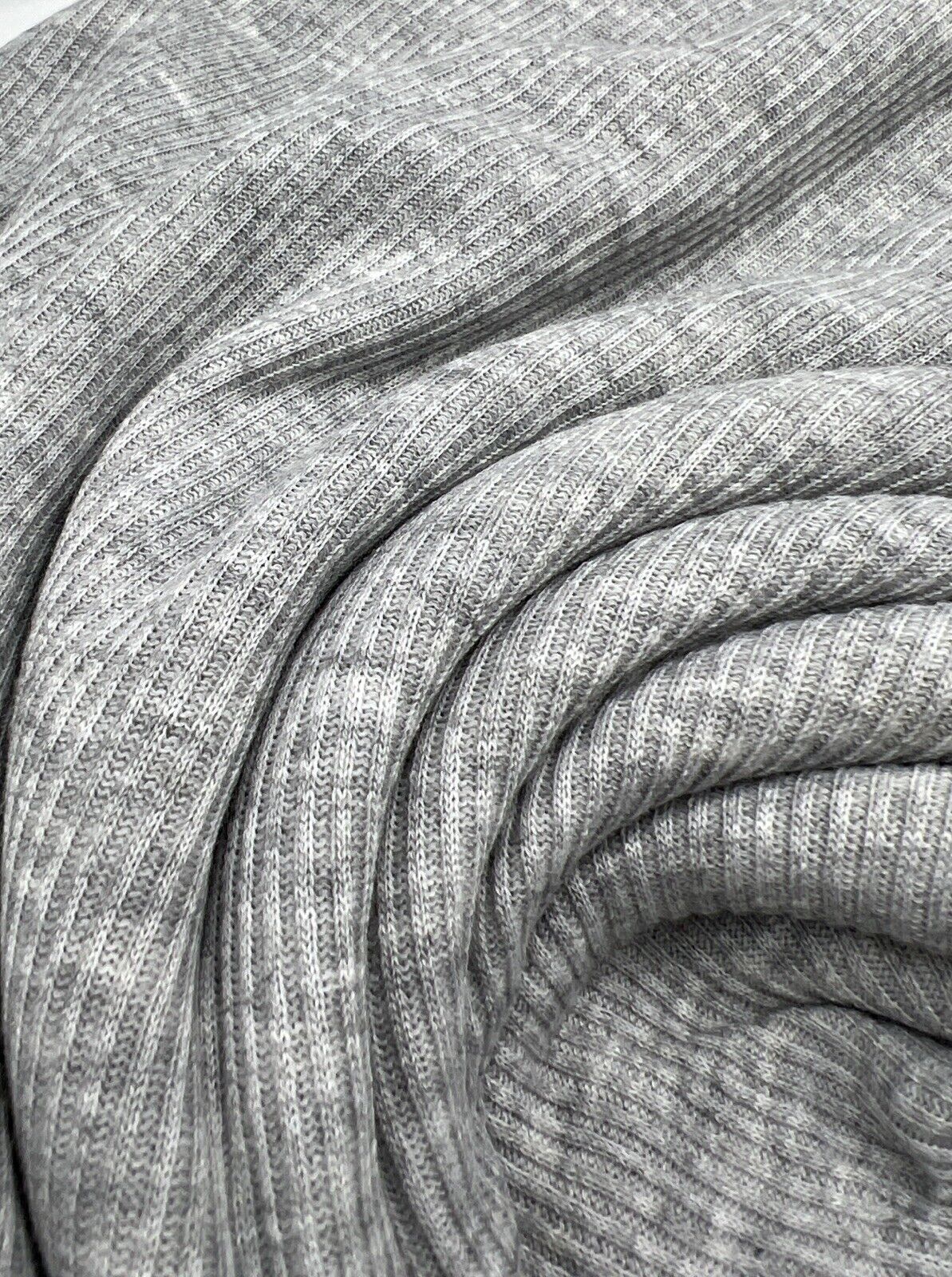 Grey 2X1 Fine Rib Stretch Fabric