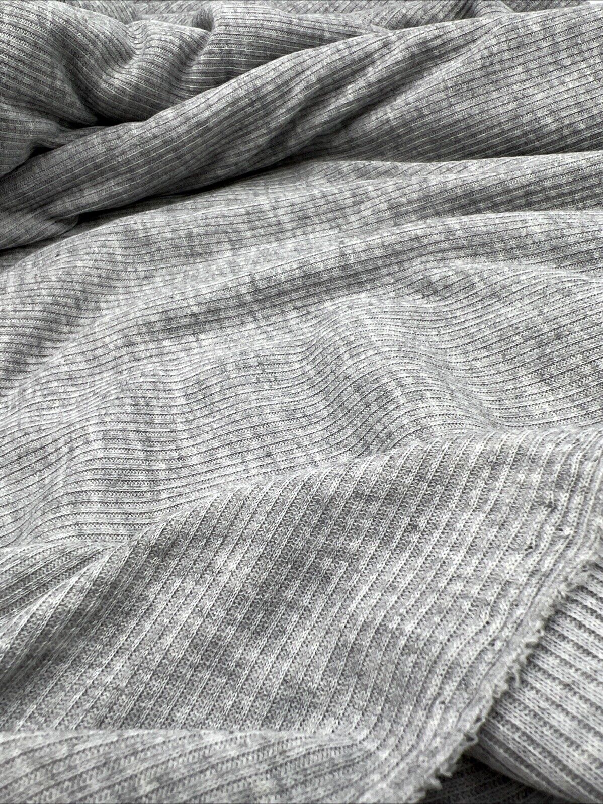 Grey 2X1 Fine Rib Stretch Fabric