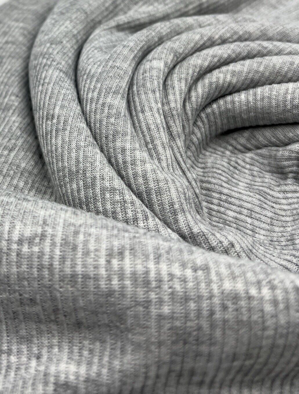 Grey 2X1 Fine Rib Stretch Fabric