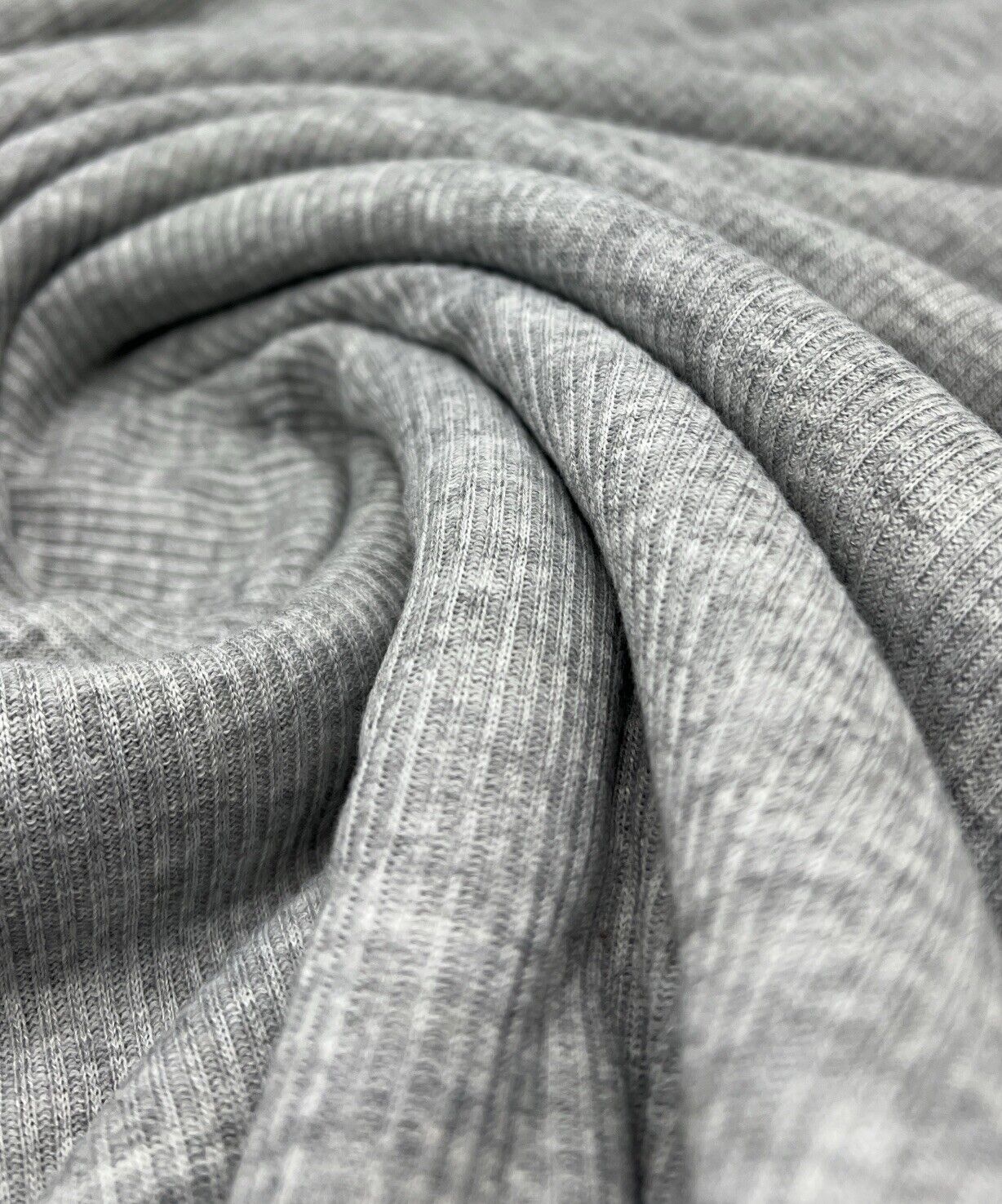 Grey 2X1 Fine Rib Stretch Fabric