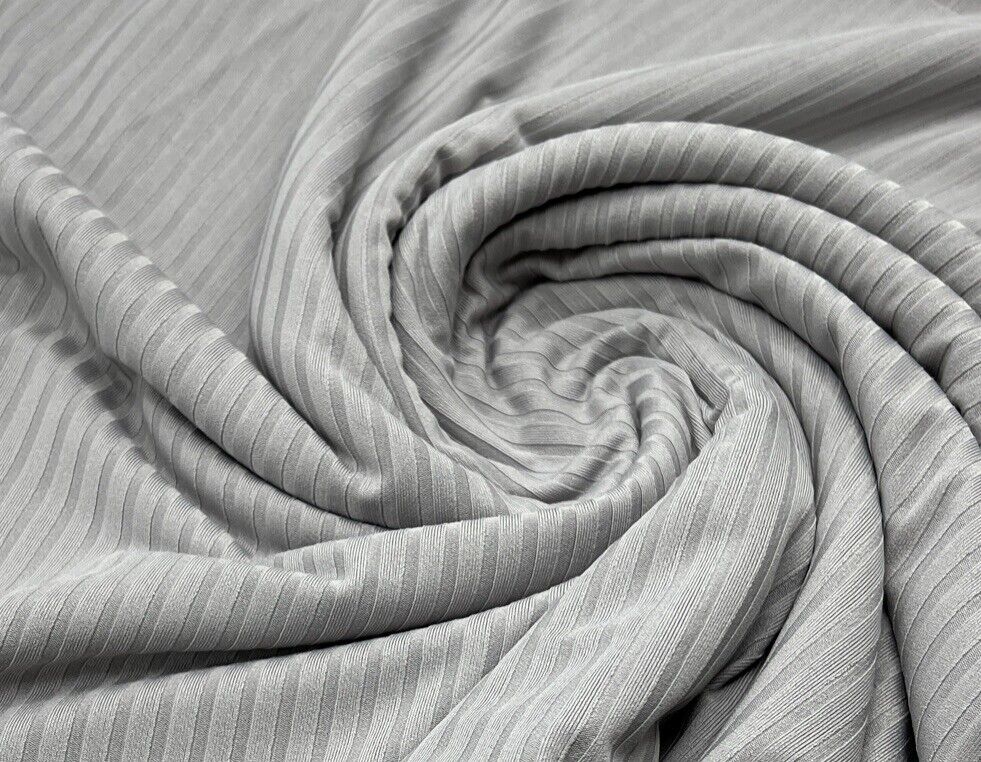 Grey 8x4 Wide Rib Stretch Fabric