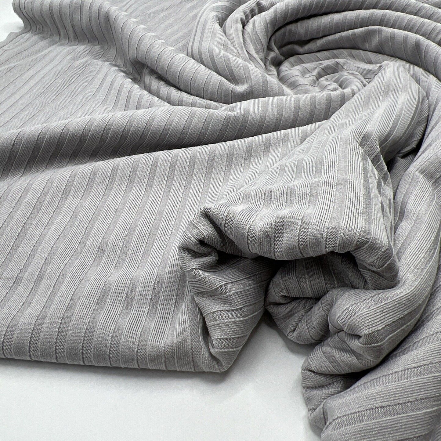 Grey 8x4 Wide Rib Stretch Fabric