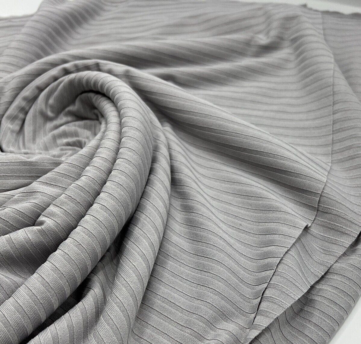Grey 8x4 Wide Rib Stretch Fabric