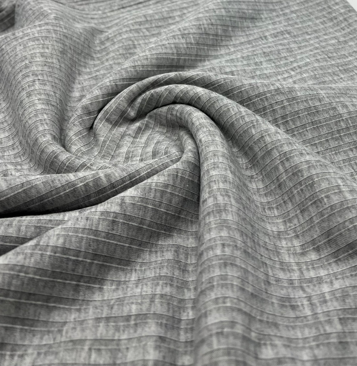 Grey 8x4 Wide Soft Rib Stretch Fabric
