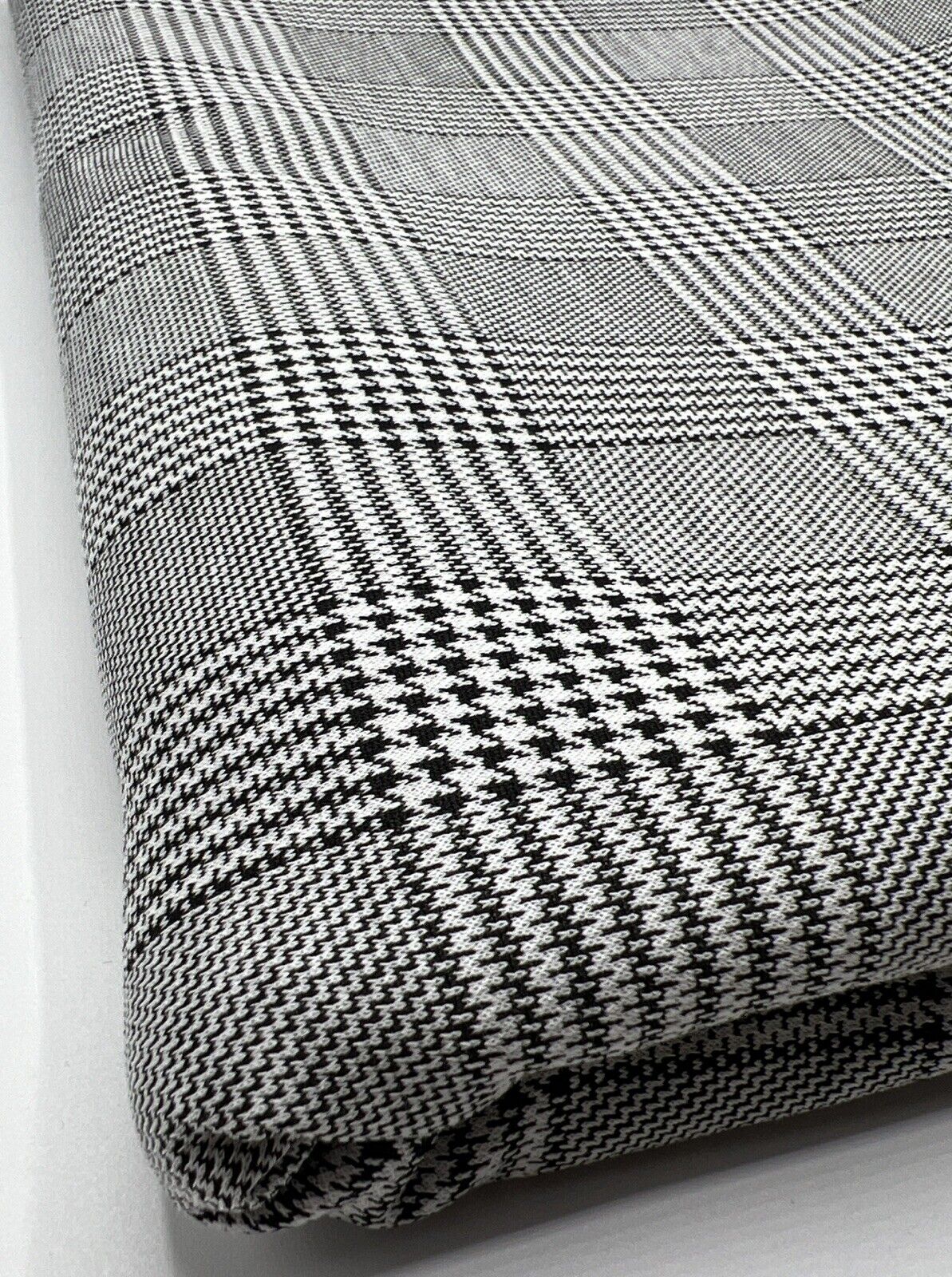 Grey Black Check Ponte Fabric