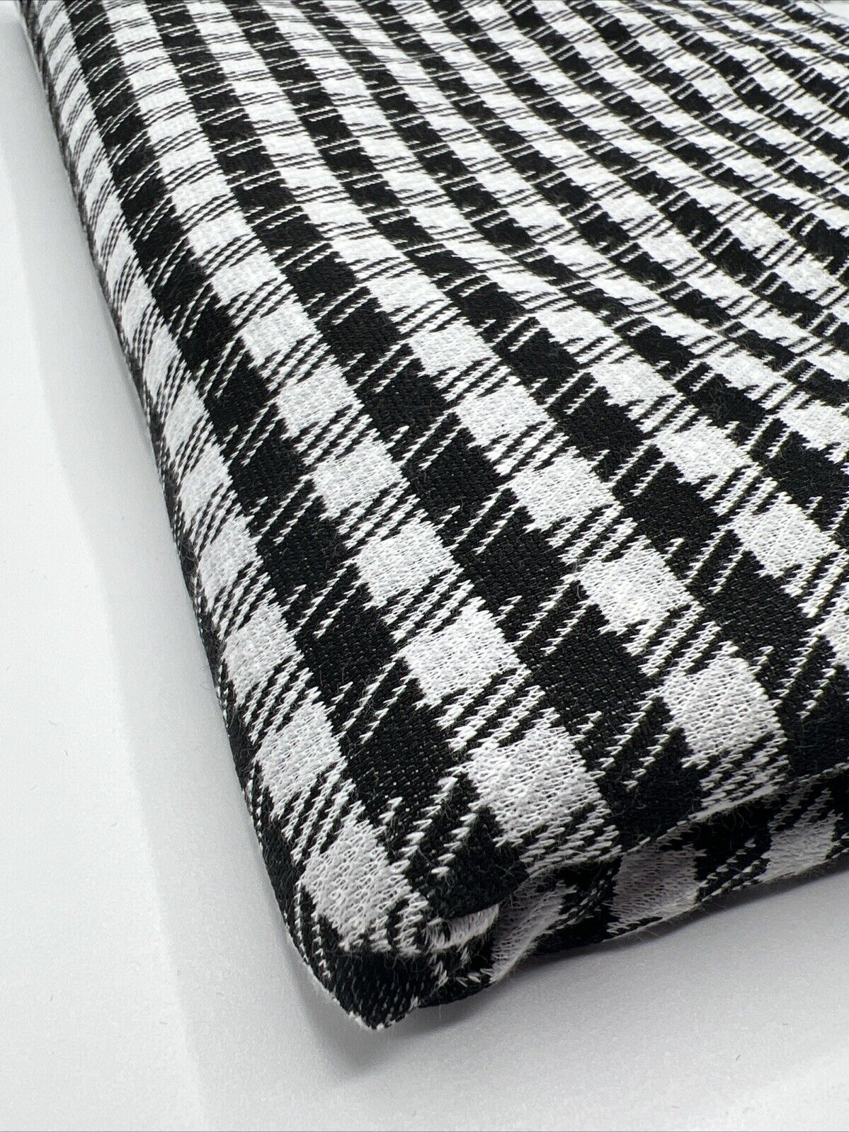Grey Black Square Jacquard Fabric
