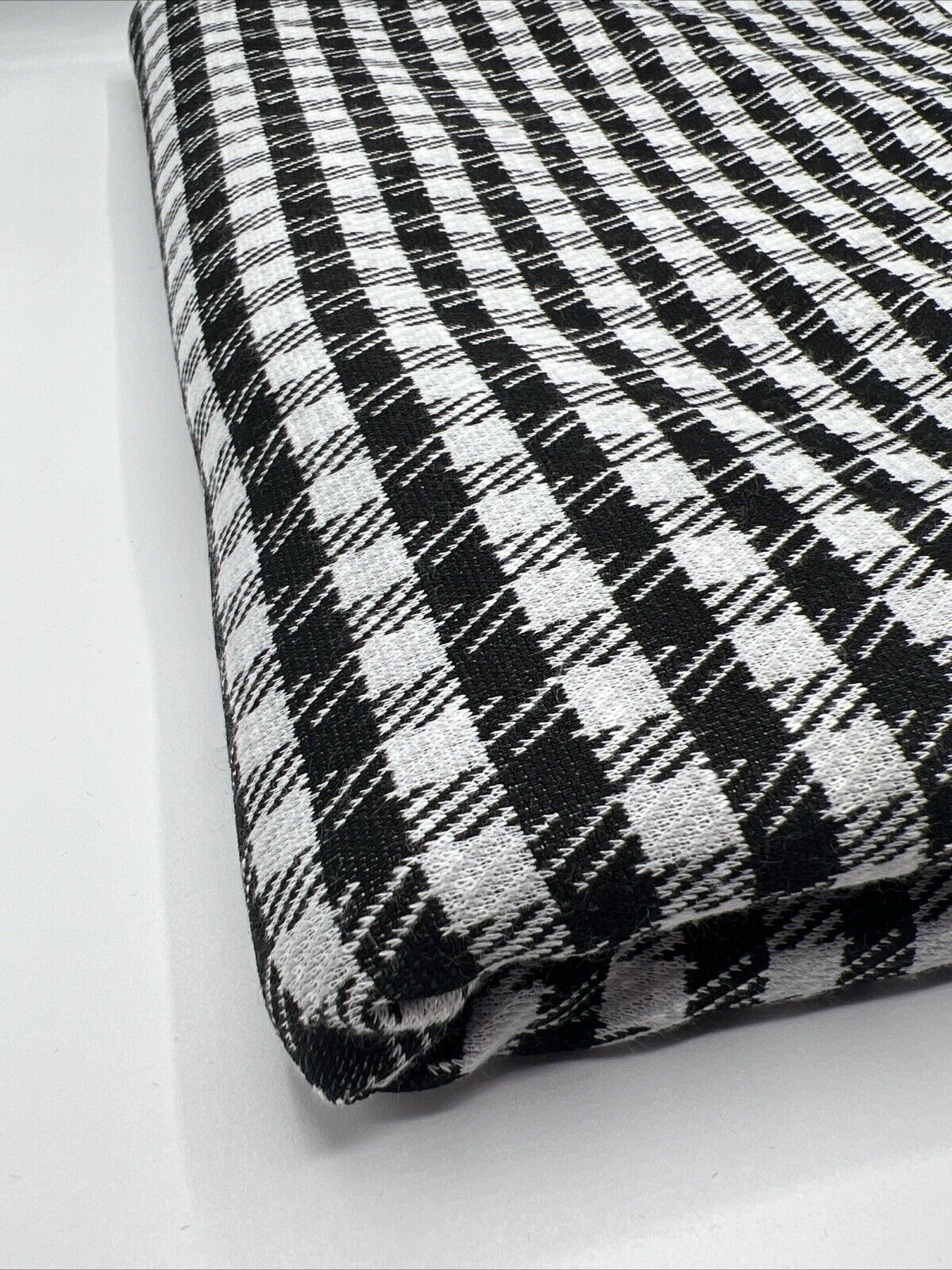 Grey Black Square Jacquard Fabric