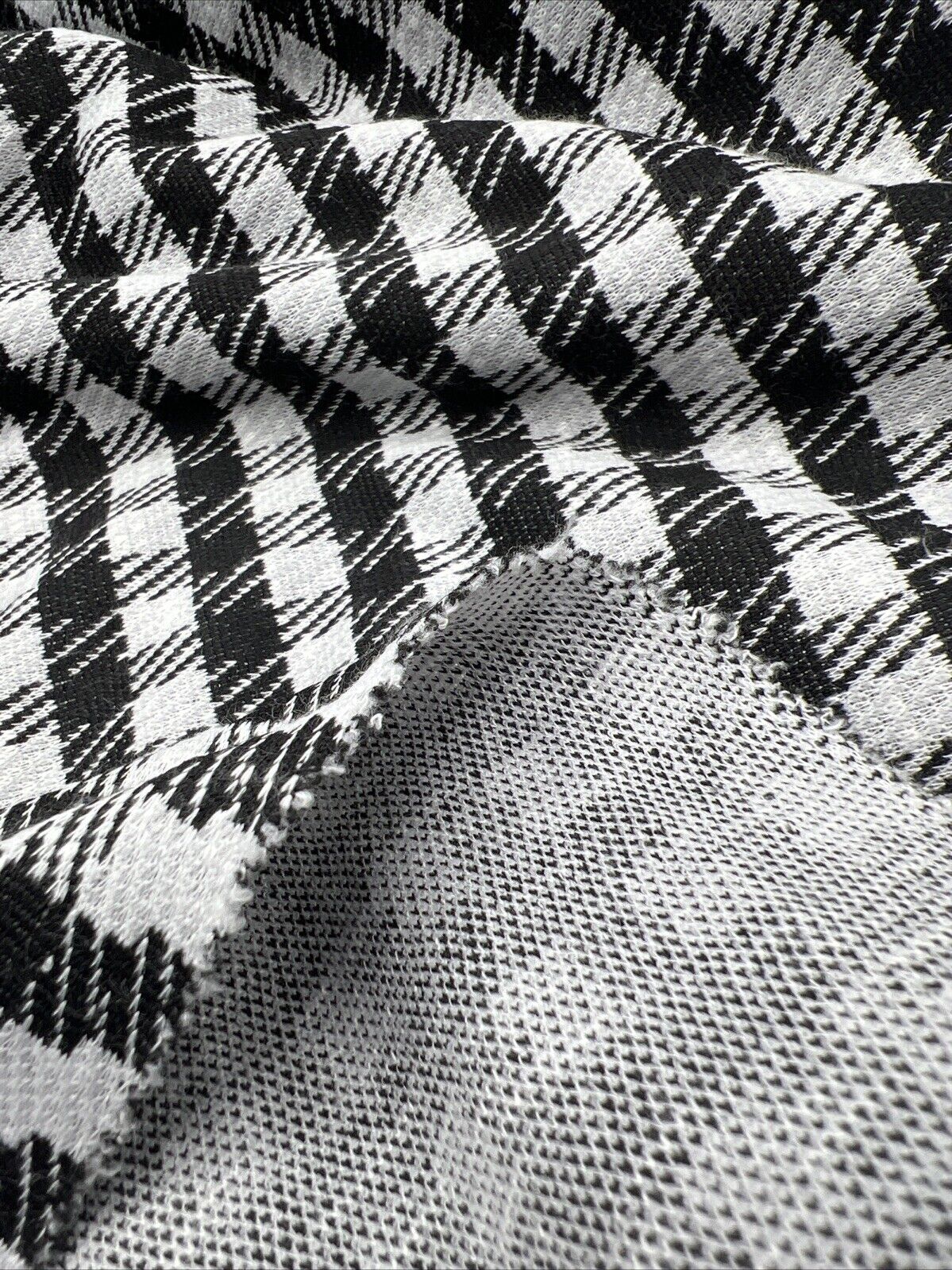 Grey Black Square Jacquard Fabric