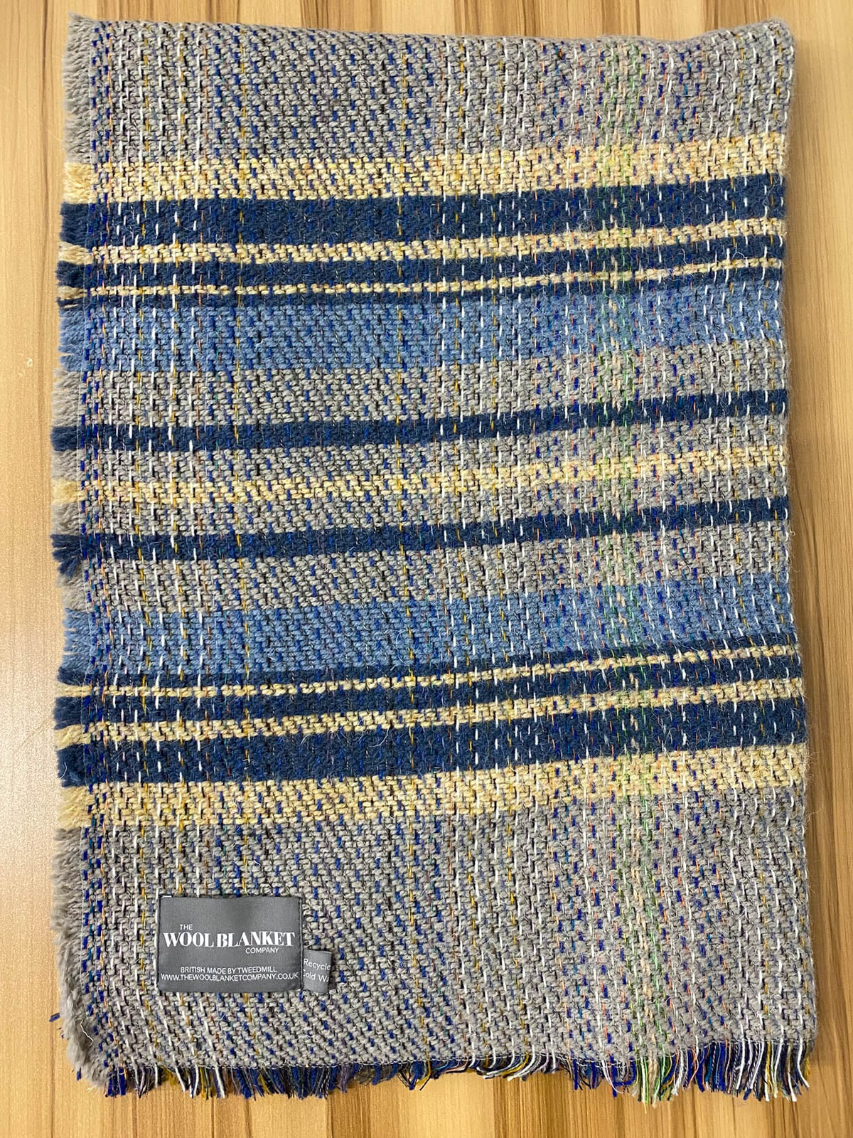 Small Checked Random Recycled Wool Blanket