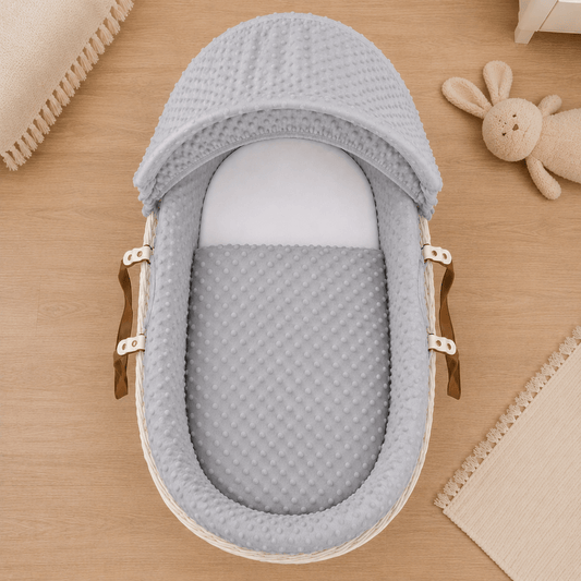 Grey Dimple Moses Basket Bedding Set (Basket Not Included!)