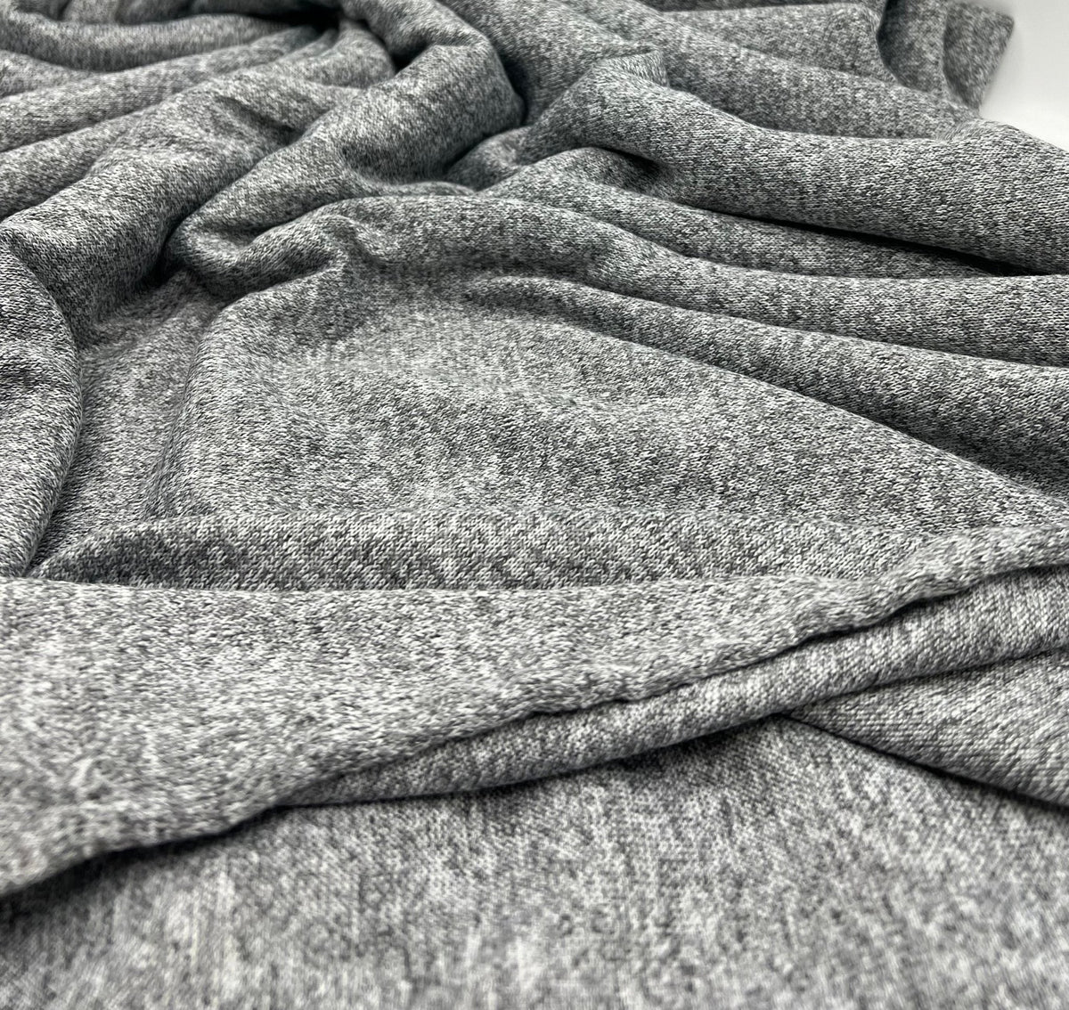 Grey Melange Knit Stretch Fabric