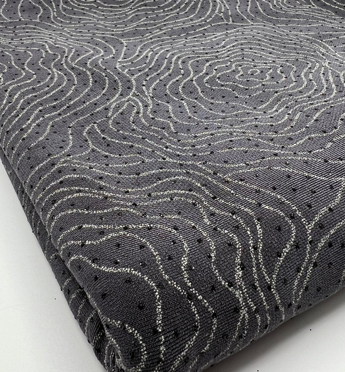 Grey Patterned Glitter Sequin 4 Way Stretch Dress Craft Fabric