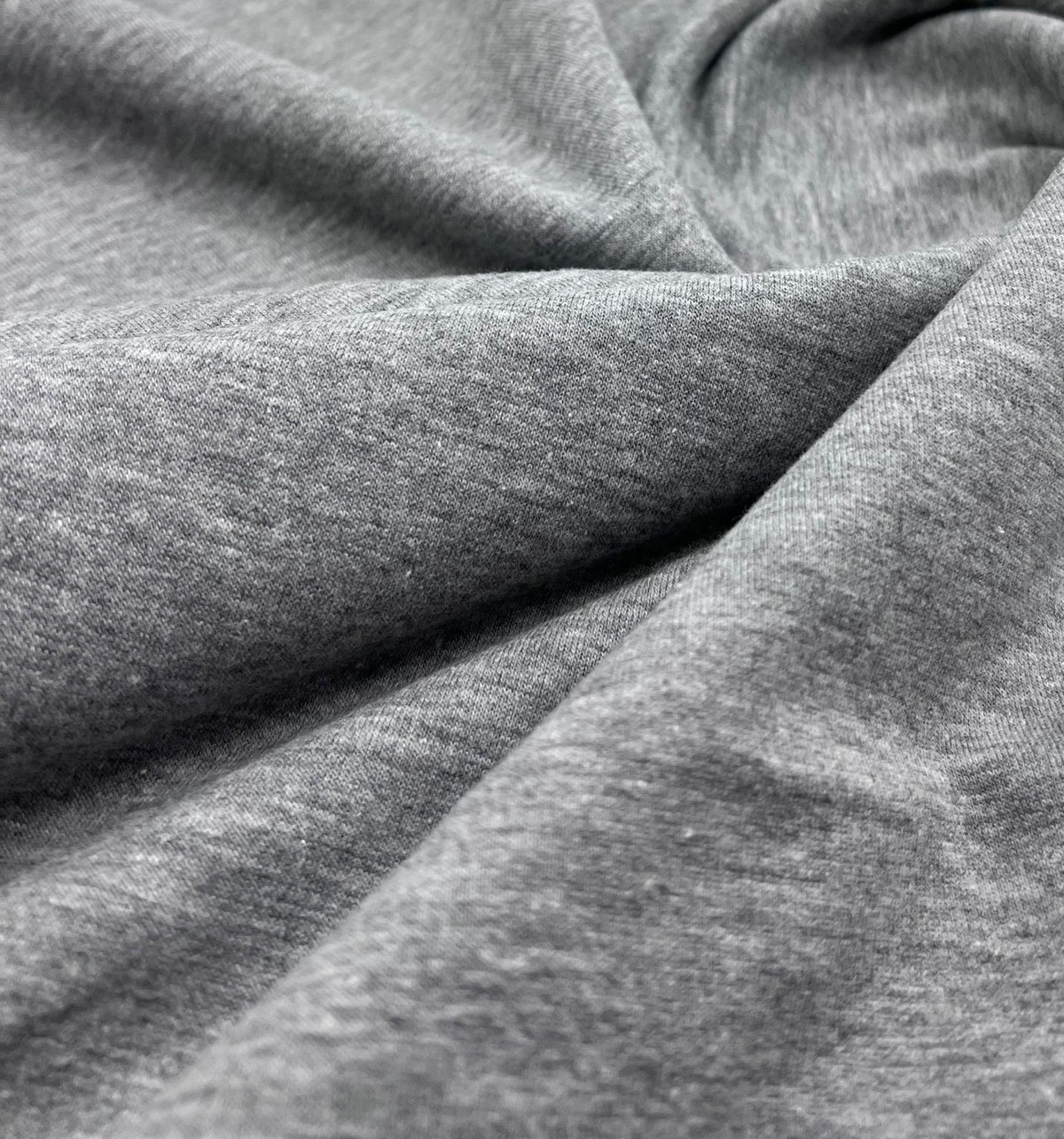 Grey French Terry Loopback Cotton Jersey 230 GSM 95/5 Lycra 4 Way Stretch