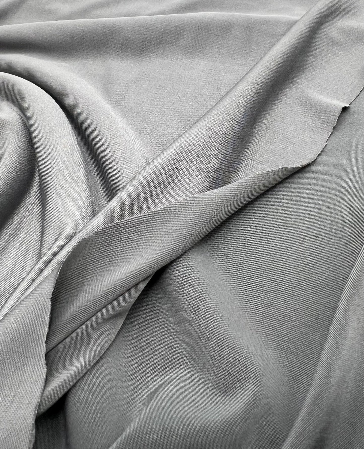 Grey Plain Shiny Soft Touch Slinky 4 Way Stretch Fabric