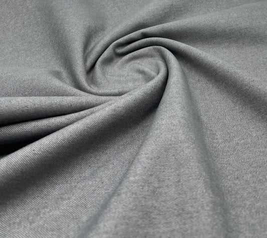 Grey Plain Washed Stretch Denim 280GSM