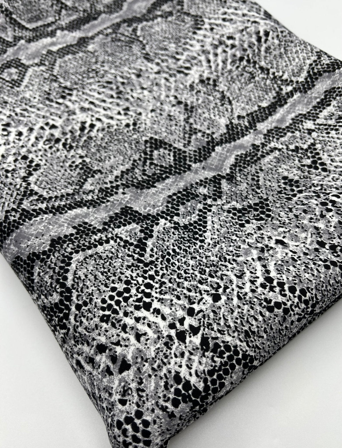 Grey Snake Printed Plain Scuba 4 Way Stretch Jersey Fabric