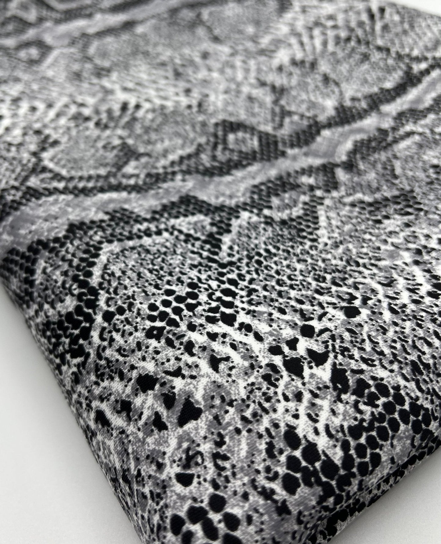 Grey Snake Printed Plain Scuba 4 Way Stretch Jersey Fabric