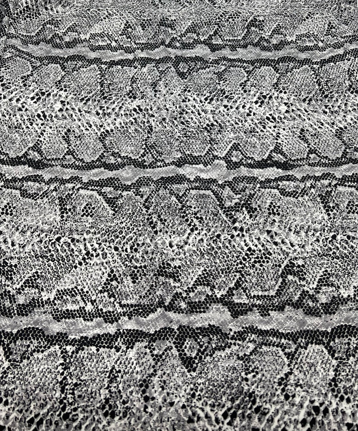 Grey Snake Printed Scuba Crepe Jersey Fabric 4 Way Stretch